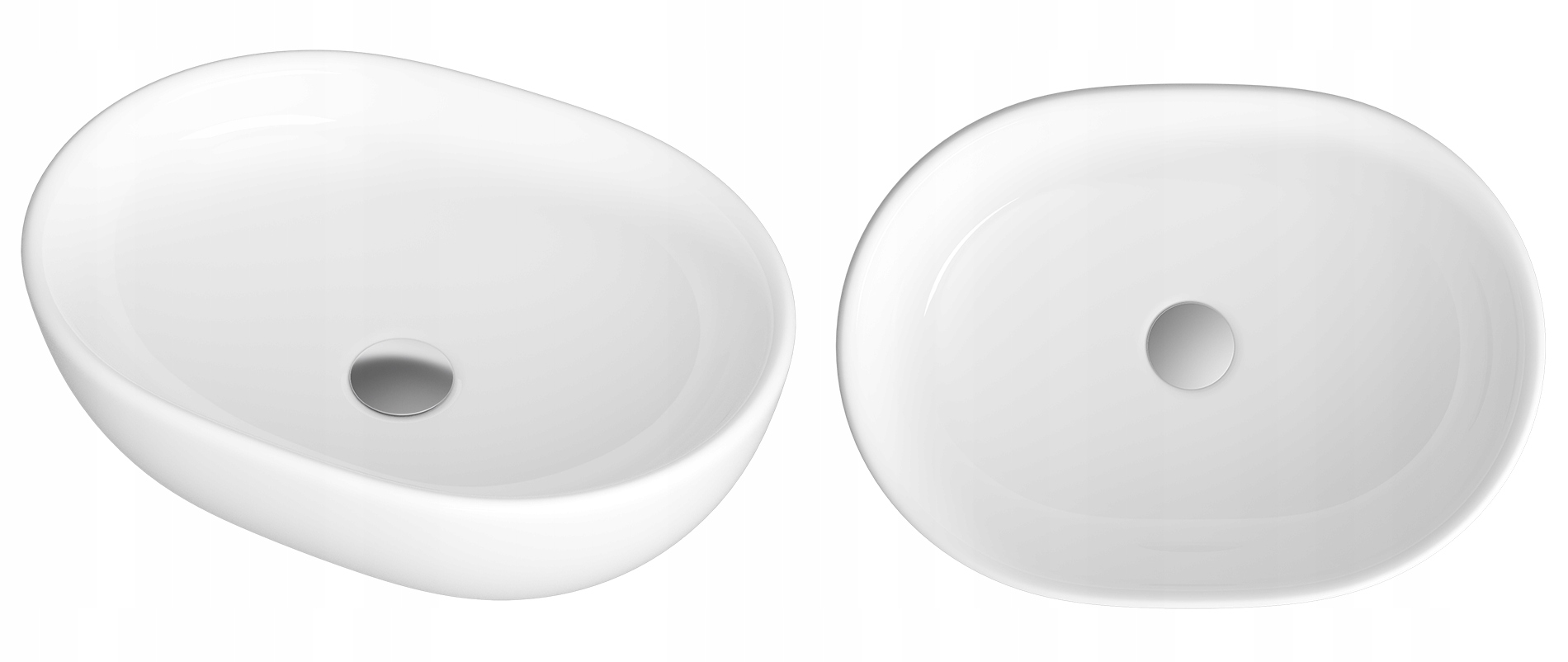 Biela Keramická Umývadlová Doska, Oválna, Okrúhla Kúpeľňová, Isola