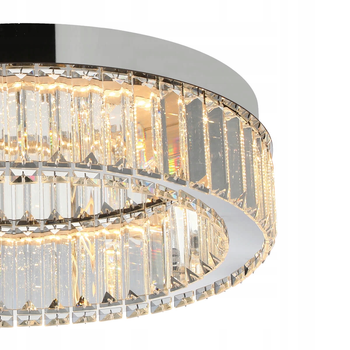 Chrómový stropné svietidlo Spark Top tortový okraj z kryštálov do elegantného obývacieho priestoru
