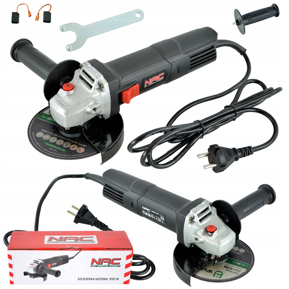 Szlifierka Kątowa Nac Moc 950 W Tarcza 125 MM Obudowa W Wersji Slim Lekka