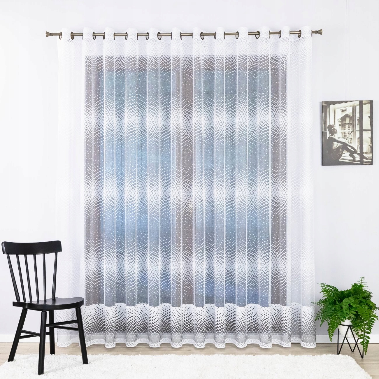 Hotová Záclona Oka Geometrické 550X280