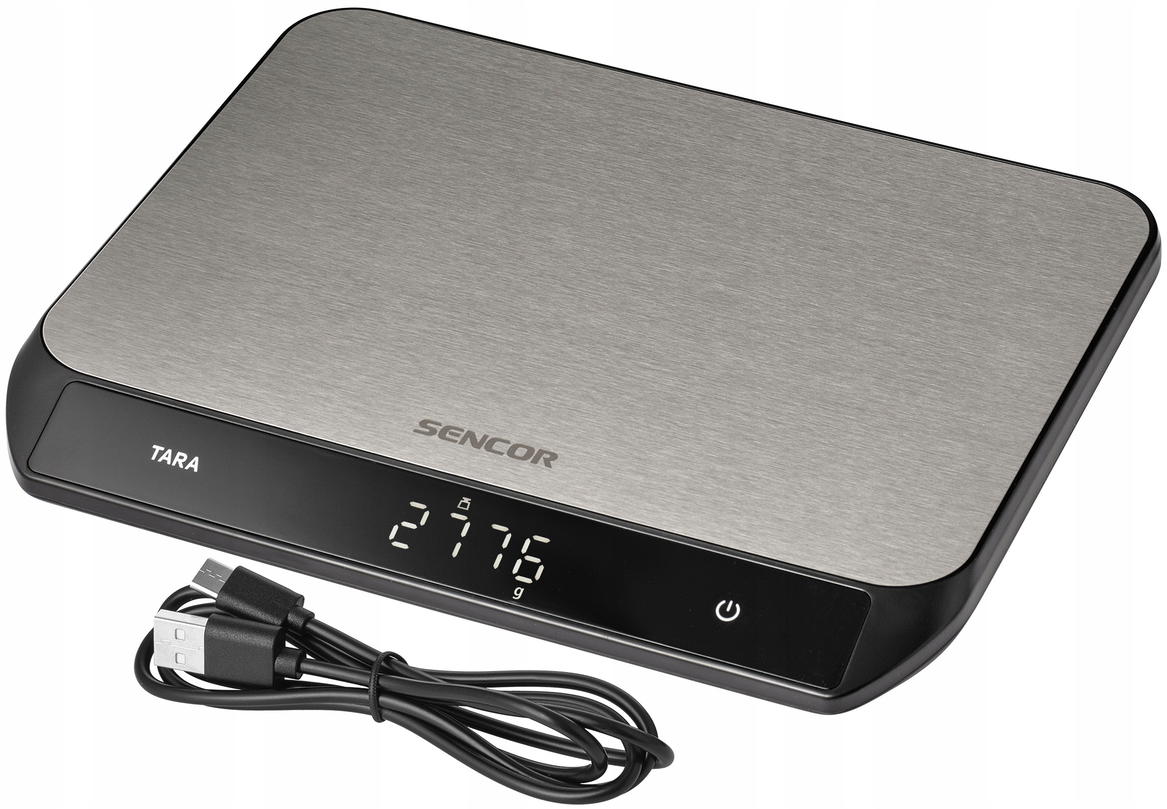 Waga Kuchenna Stalowa Do 20kg Dokładność 1g Sencor Ładowanie Usb-c Sks 8200