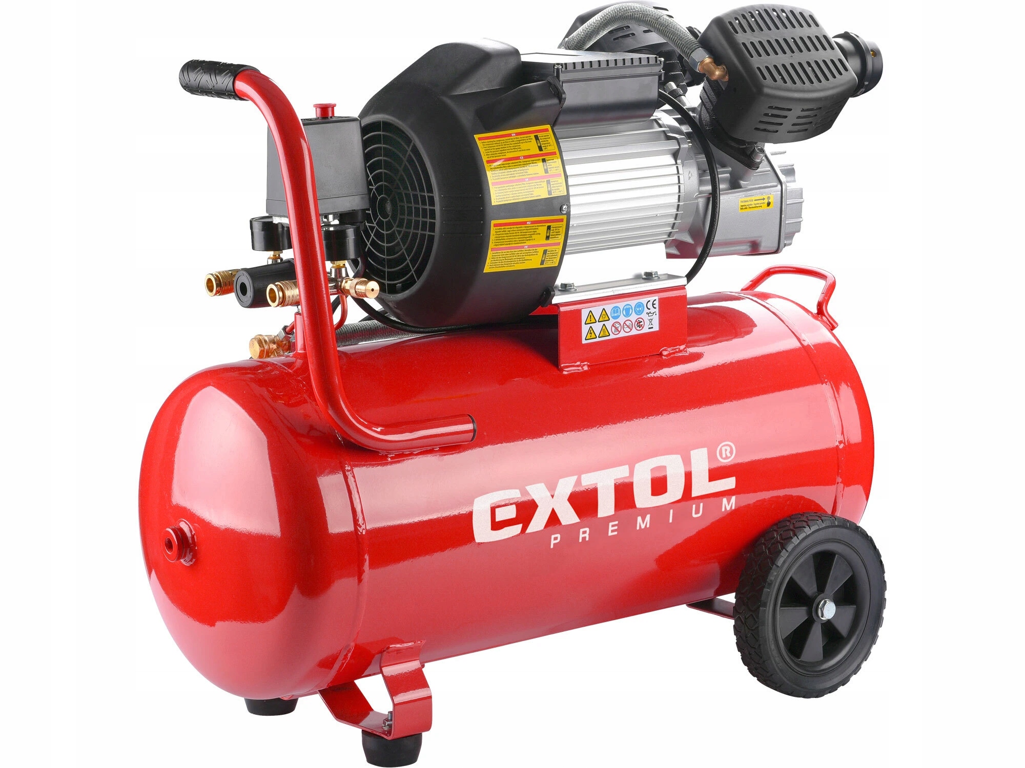 Kompresor olejový dvojvalcový, príkon 2,2kW, nádoba 50l, max. 8bar, Extol P