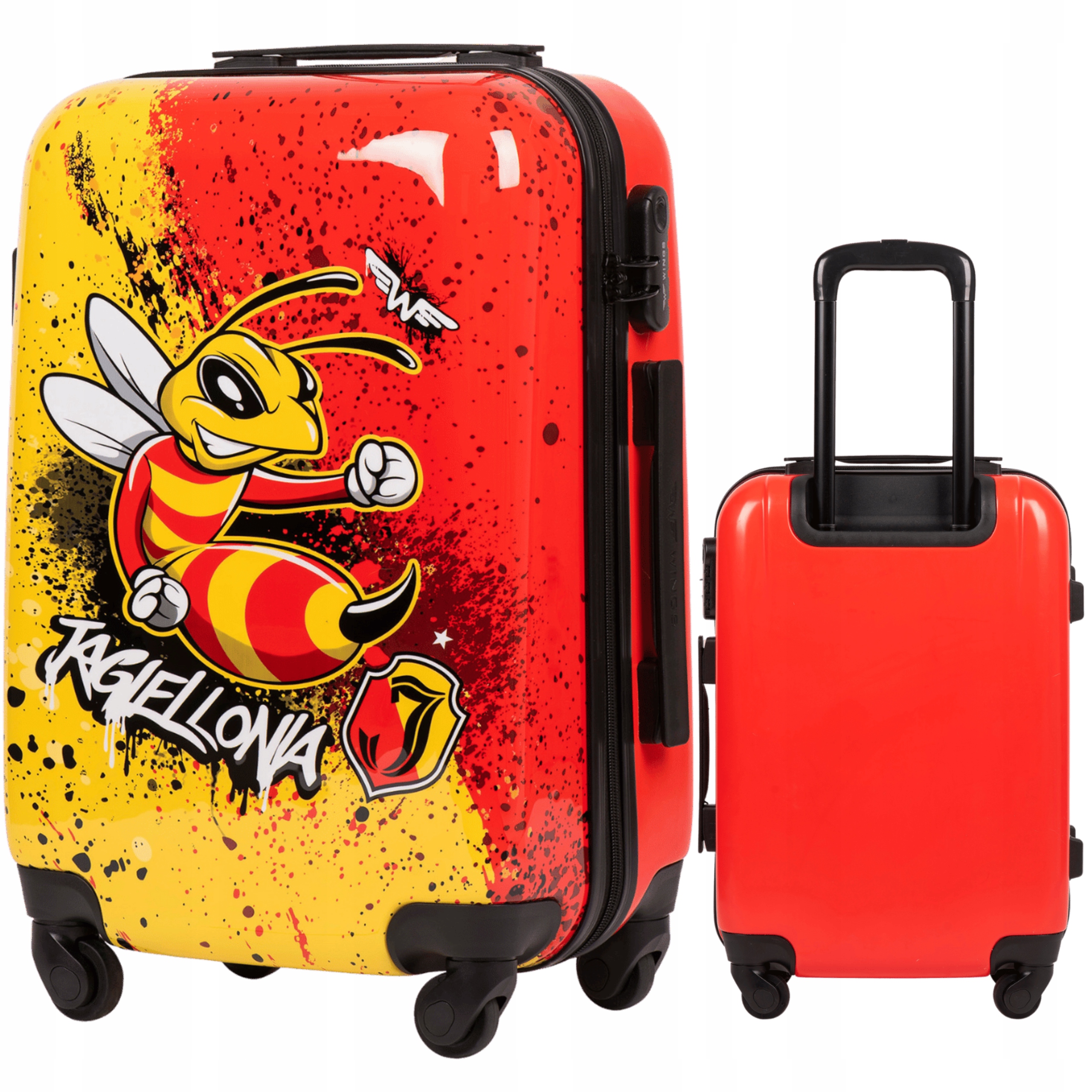 Walizka kabinowa mała Wings Jagiellonia policarbon Bagaż podręczny twardy