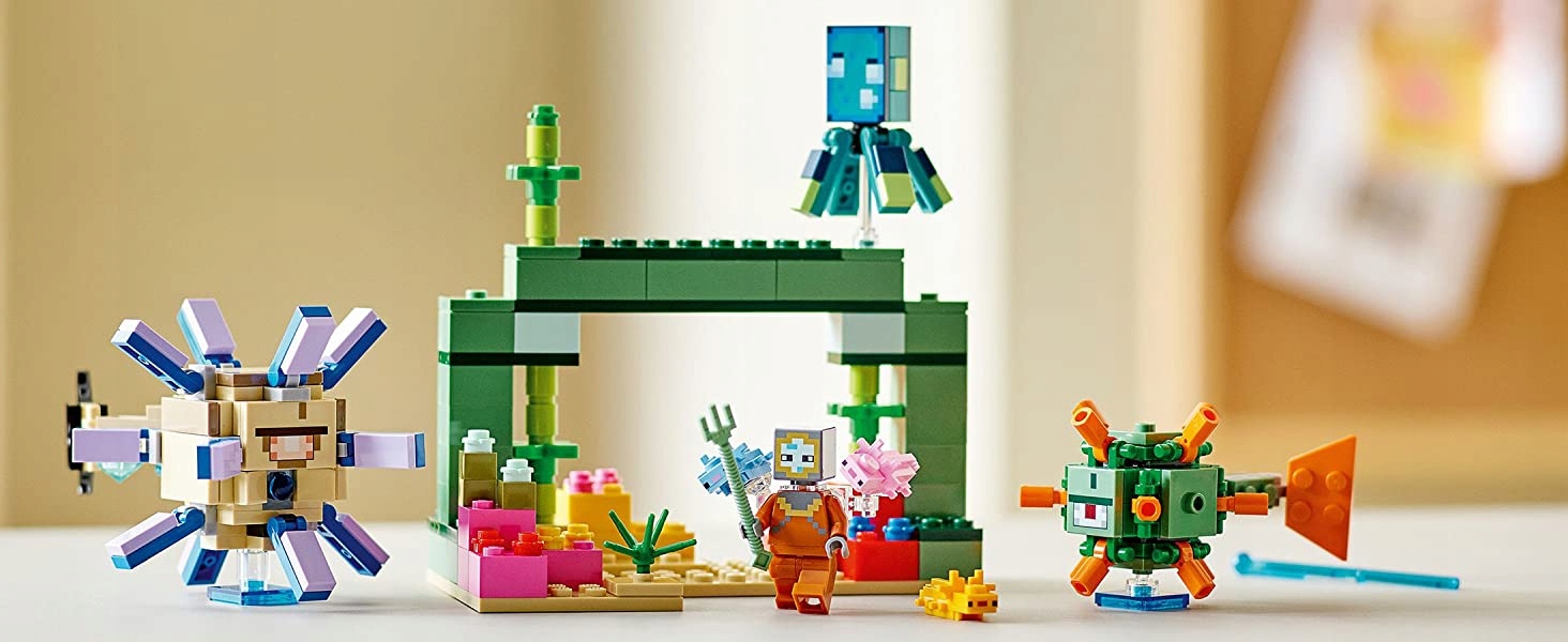 LEGO MINECRAFT WALKA ZE STRAŻNIKAMI 21180 KLOCKI ZABAWKA NA PREZENT NOWY Minimalny wiek dziecka 8