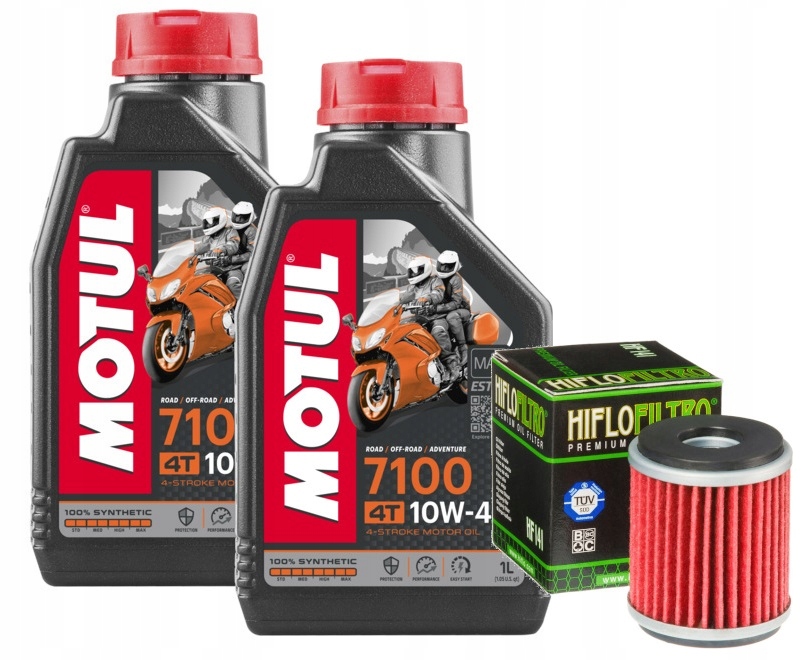 Zestaw Olej Motul 7100 10W40 2L HF141 Yamaha CZD300 X-max 17-22 X-max