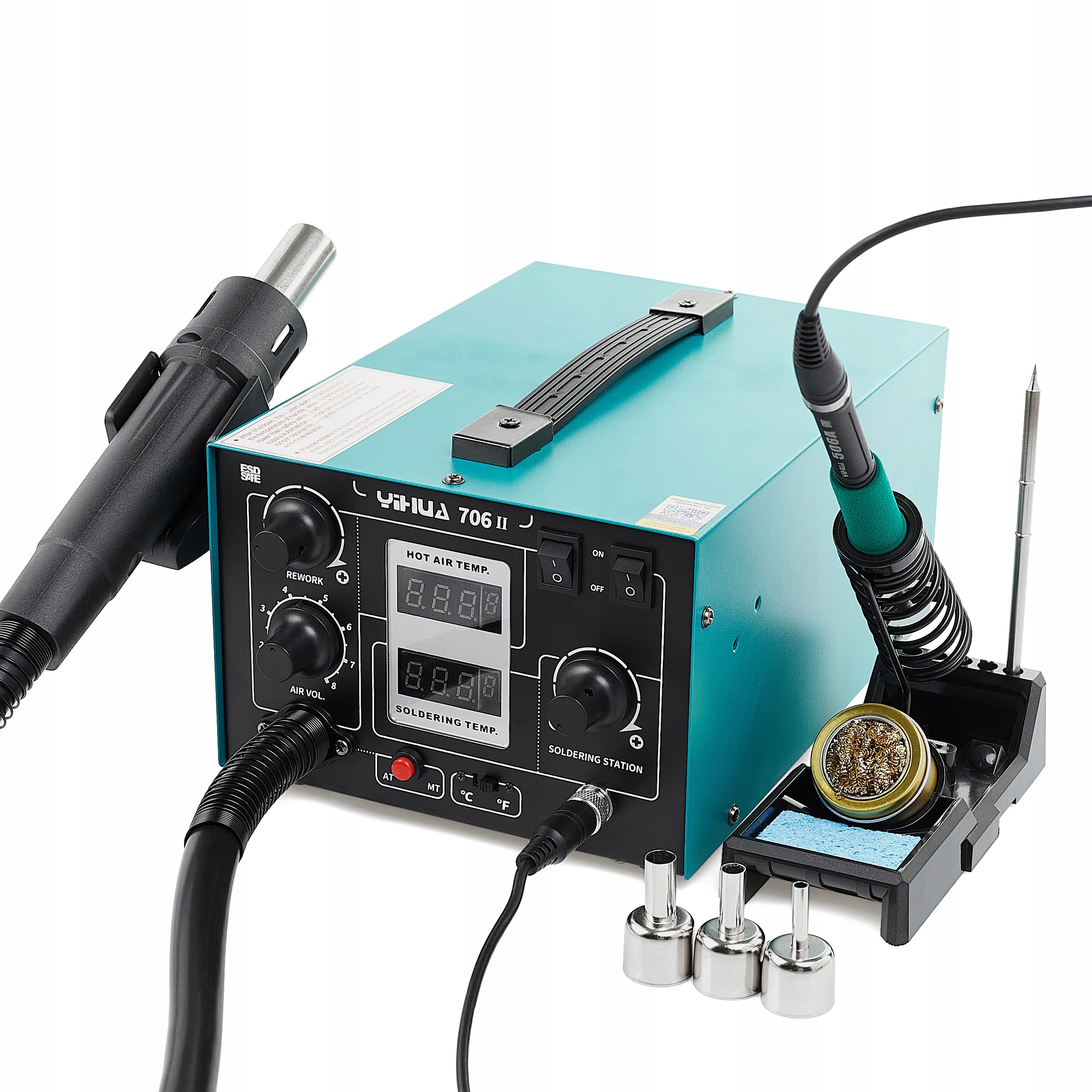 Stacja Lutownicza 2w1 hot air T12 Yihua 706 II mocna precyzyjna kolbowa