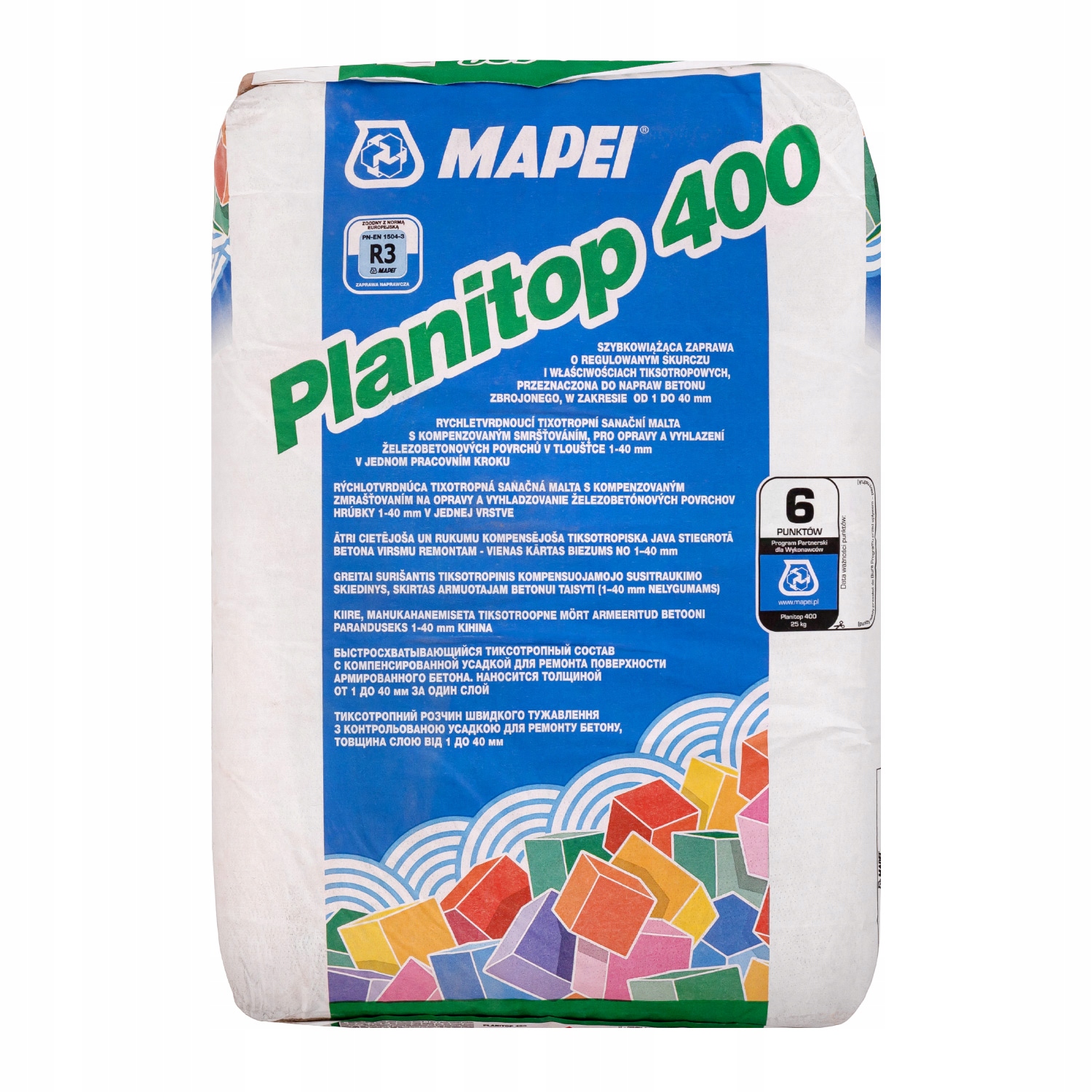 

Zaprawa do naprawy betonu Mapei Planitop 400 25kg