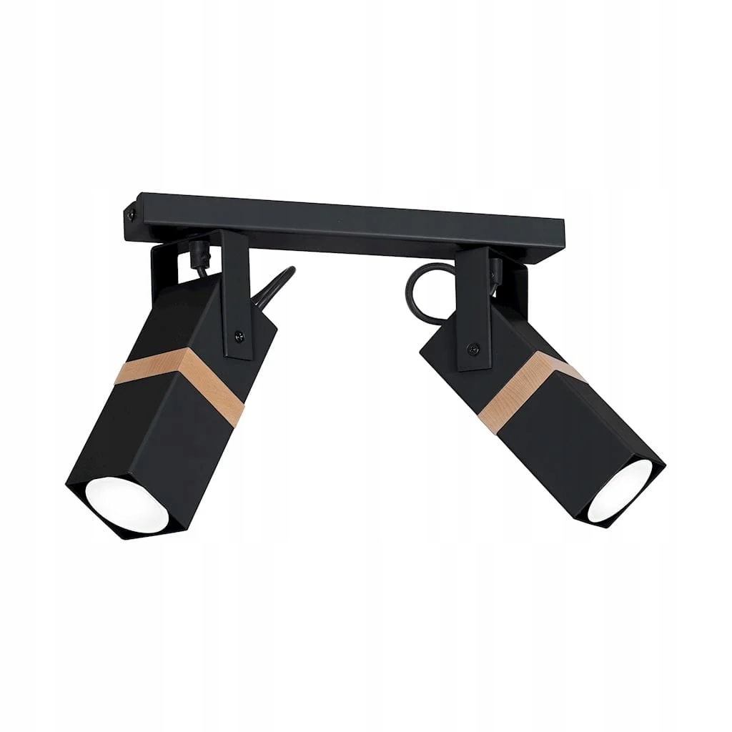 Stropná lampa Milagro Vidar 2x35W čierna drevená GU10