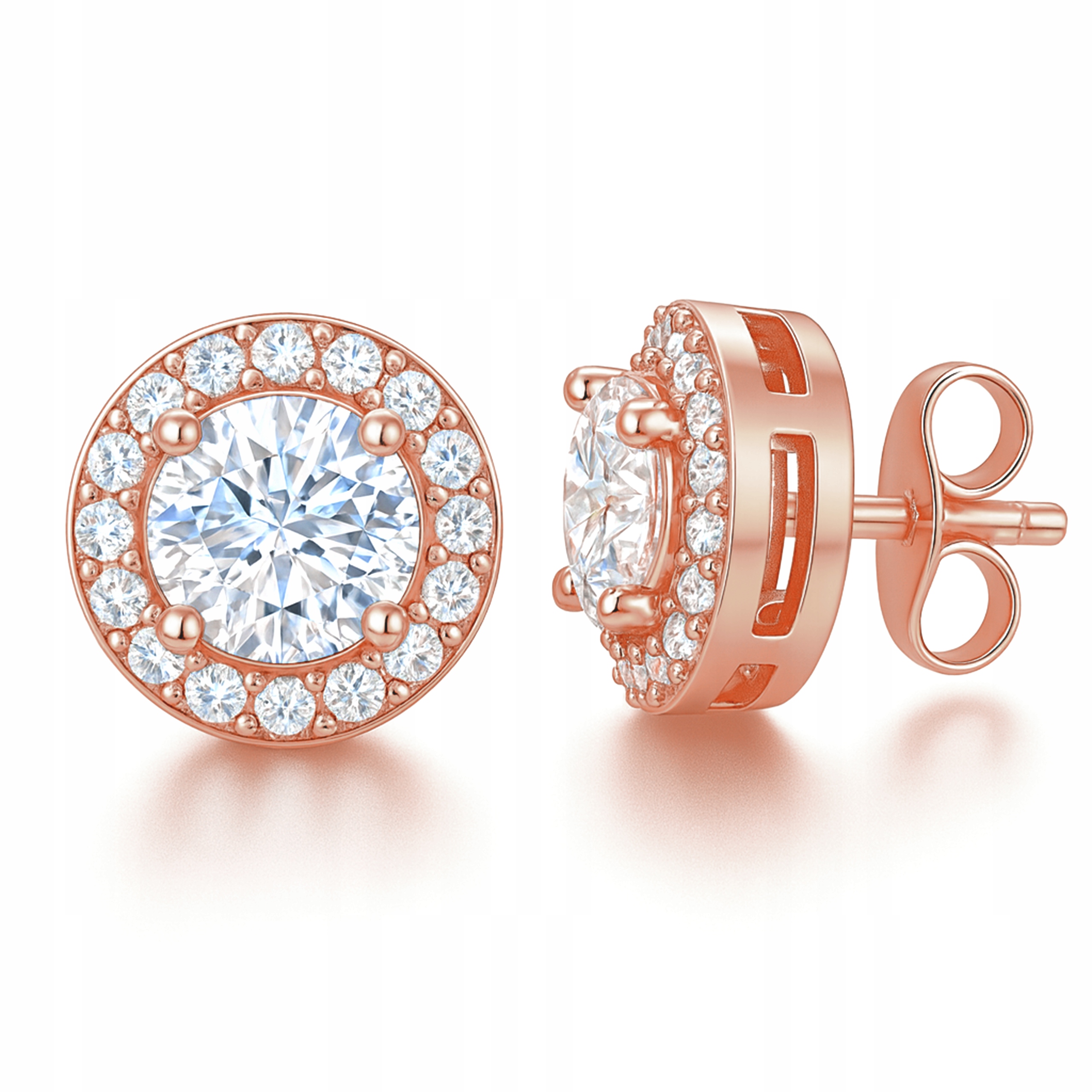 Náušnice Pozlacené Křišťálové Lesklé Kolečka s Zirkony Stříbro 925