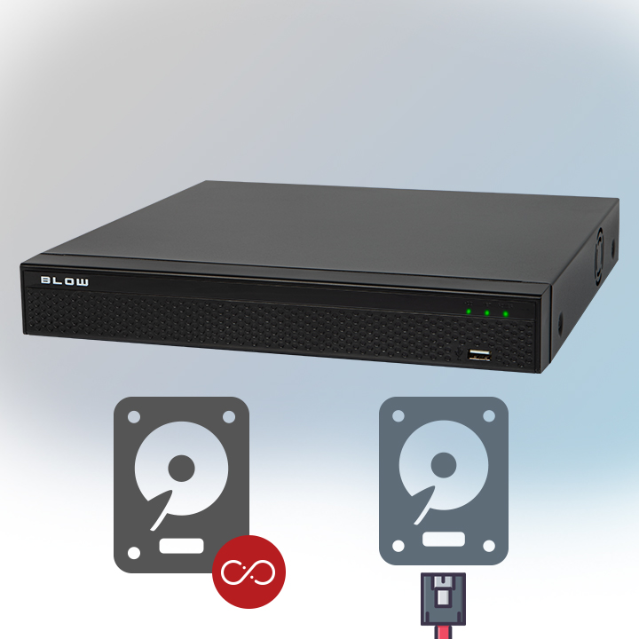 Rejestrator POE IP BLOW 16 kanałów monitoring CCTV Marka Blow