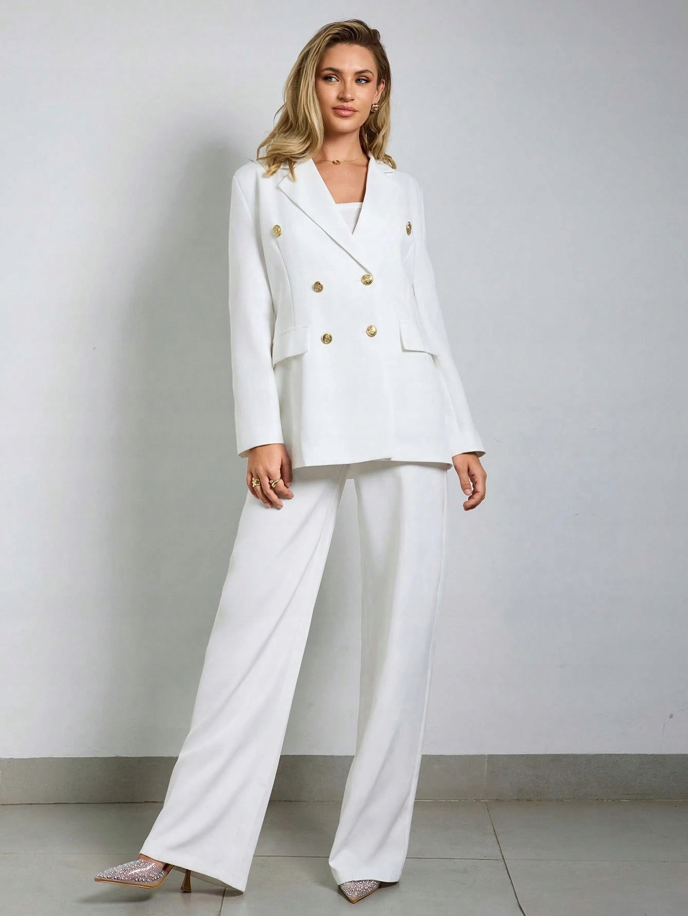 Shein Dámský Oblekový Komplet Bílý Dámský 38 1MA