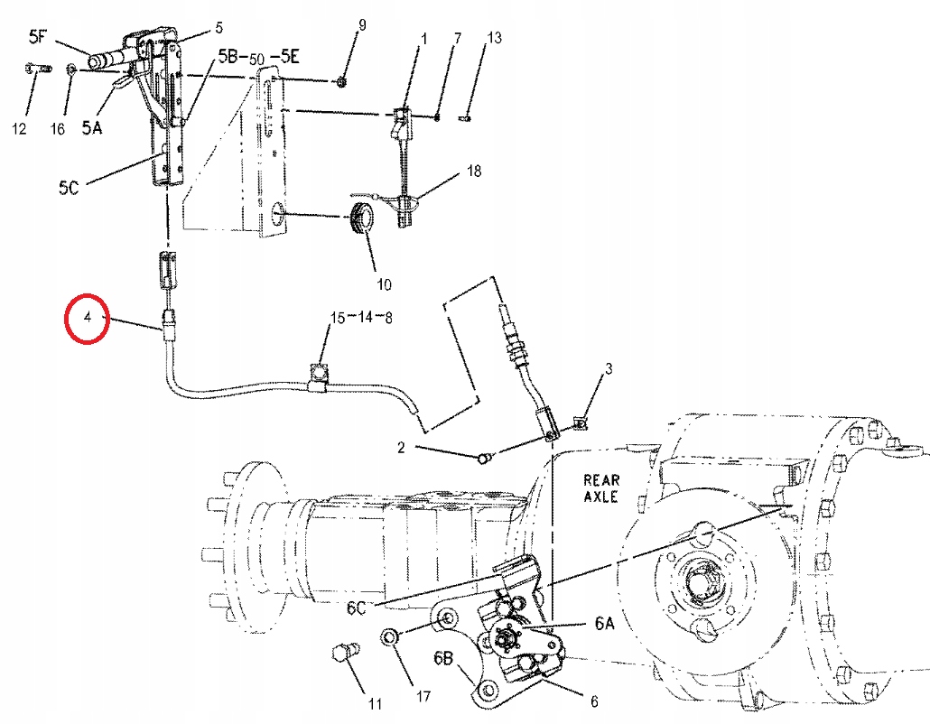 КАБЕЛЬ РУЧНОГО ТОРМОЗА CAT 428C 428D 1630755