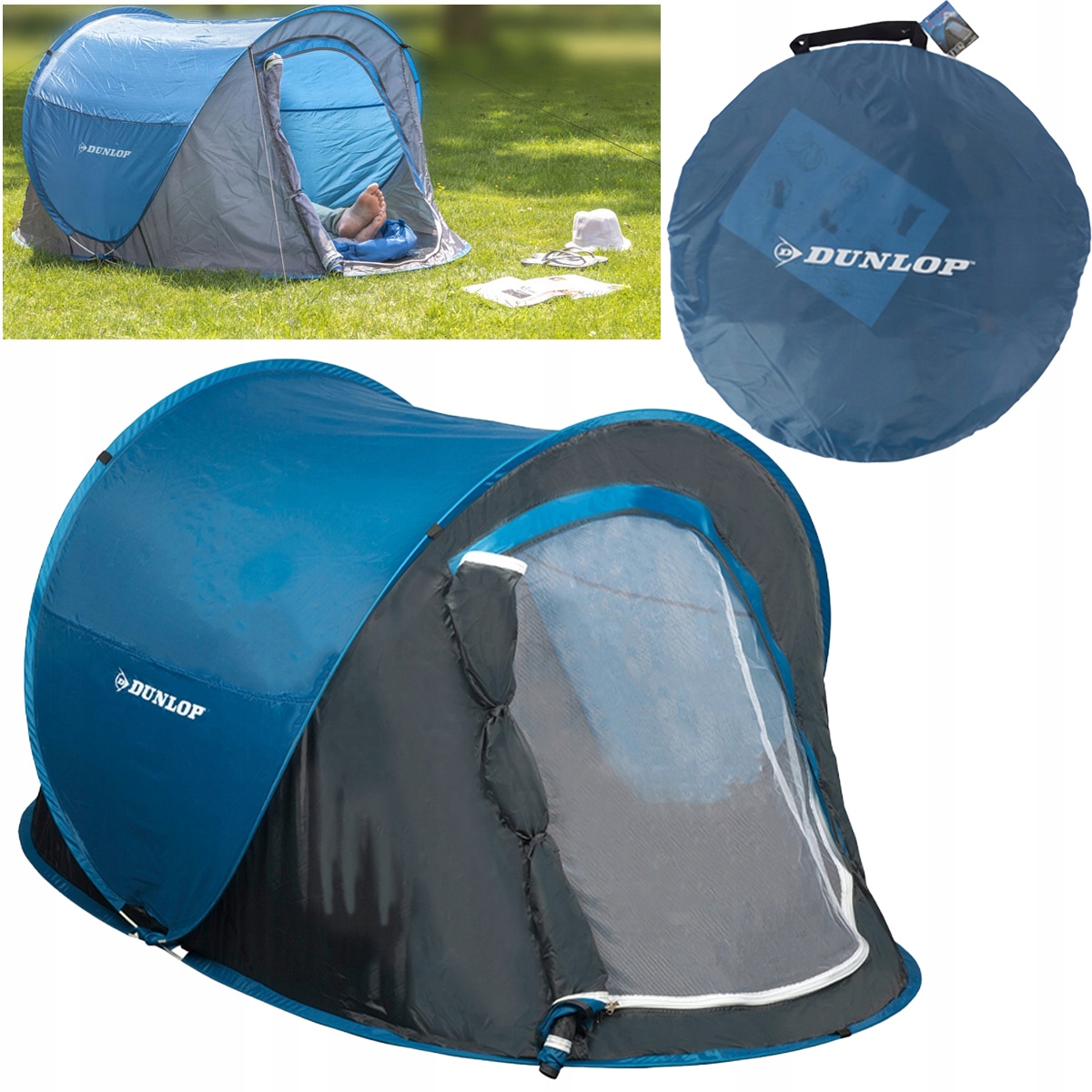 Wodoodporny Namiot kempingowy samorozkładający 1 osobowy turystyczny Dunlop