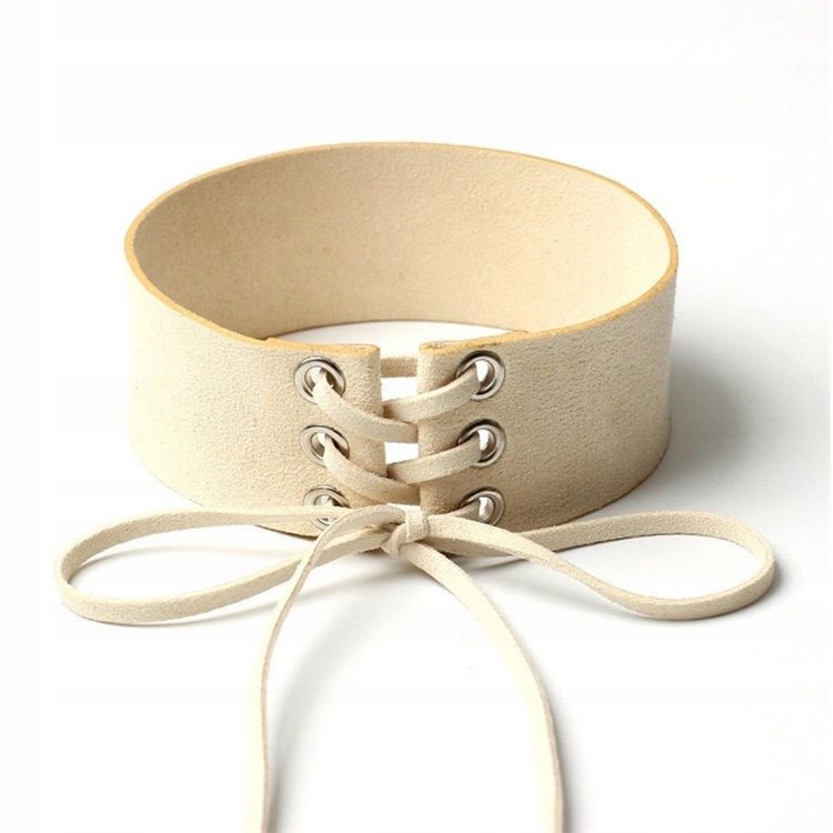 

Szeroki choker gruba wiązana obroża na szyję