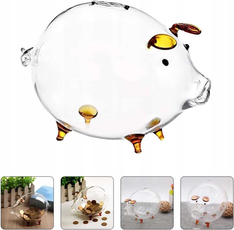 SZKLANA SKARBONKA ŚWINKA DUŻA XL Marka Azaris