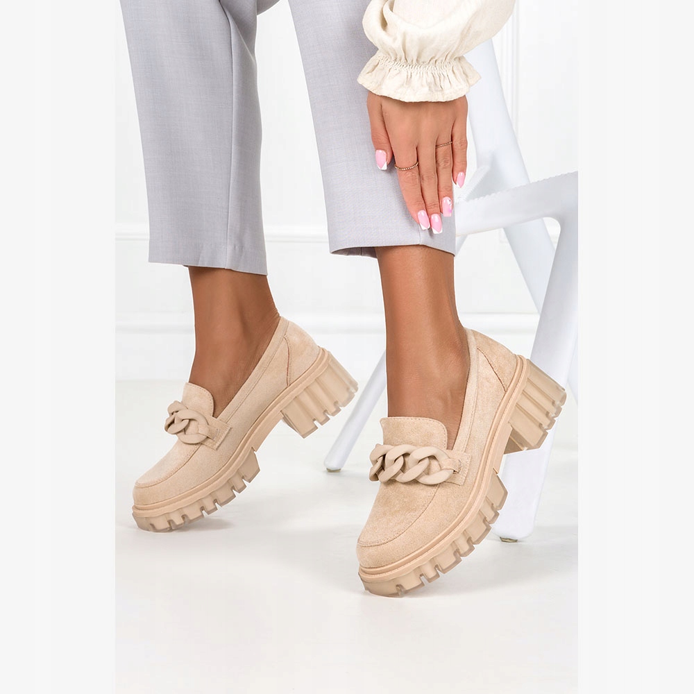 PÓŁBUTY DAMSKIE Z ŁAŃCUCHEM NA PLATFORMIE MODNE 39 Rozmiar 39