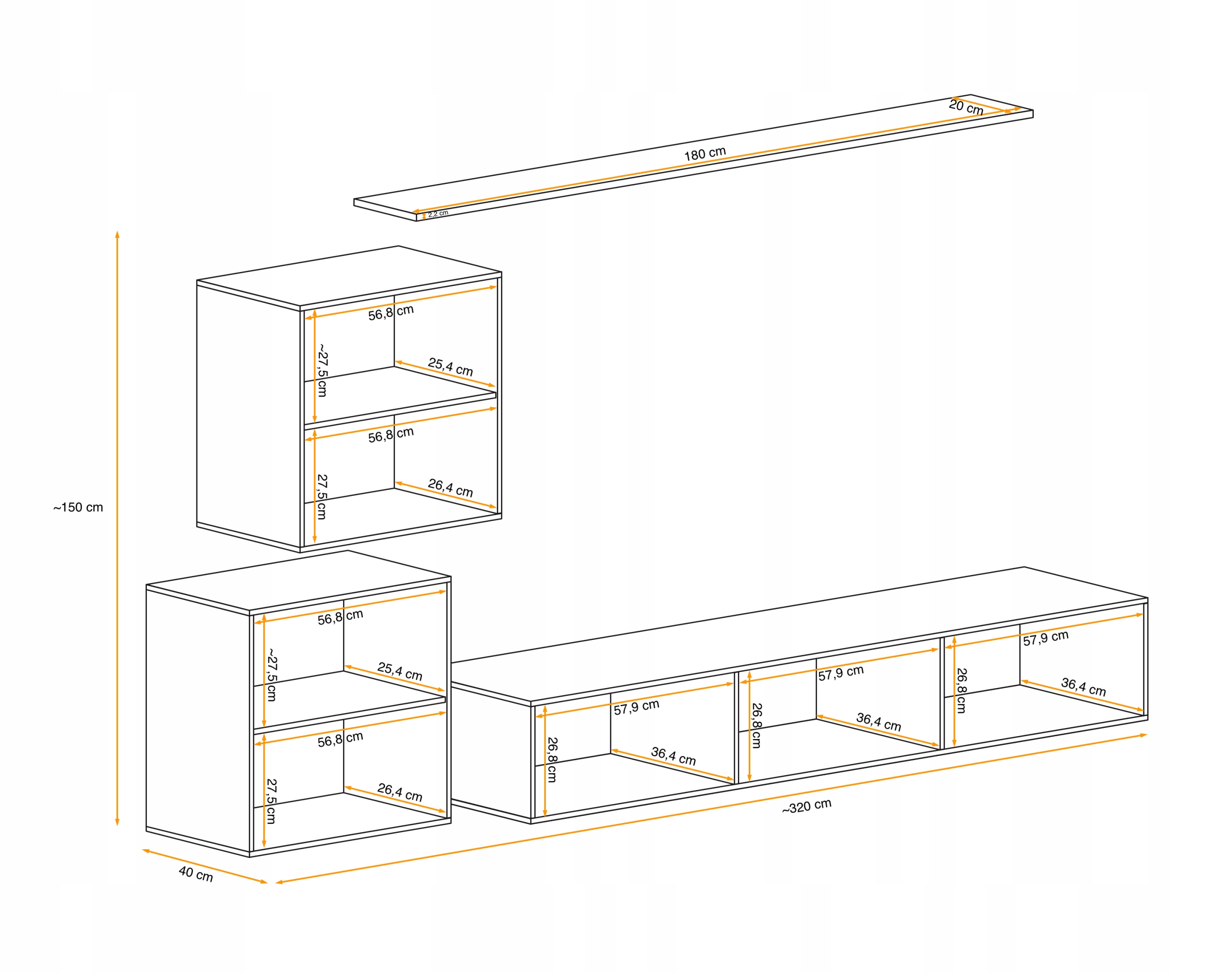 MEBLOŚCIANKA SWAP V - GZ, W. POŁYSK PVC Kod producenta 26 GZ SW 5