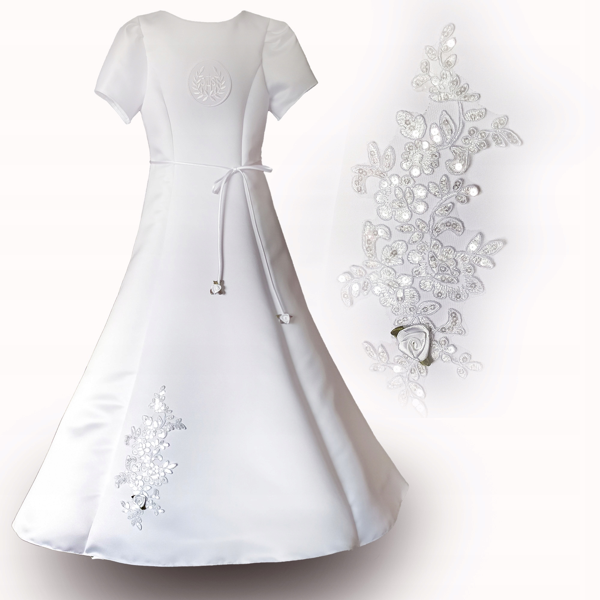 Alba komunijna sukienka do komunii bolerko haft róże komplet Alicja 152 Płeć Dziewczynki