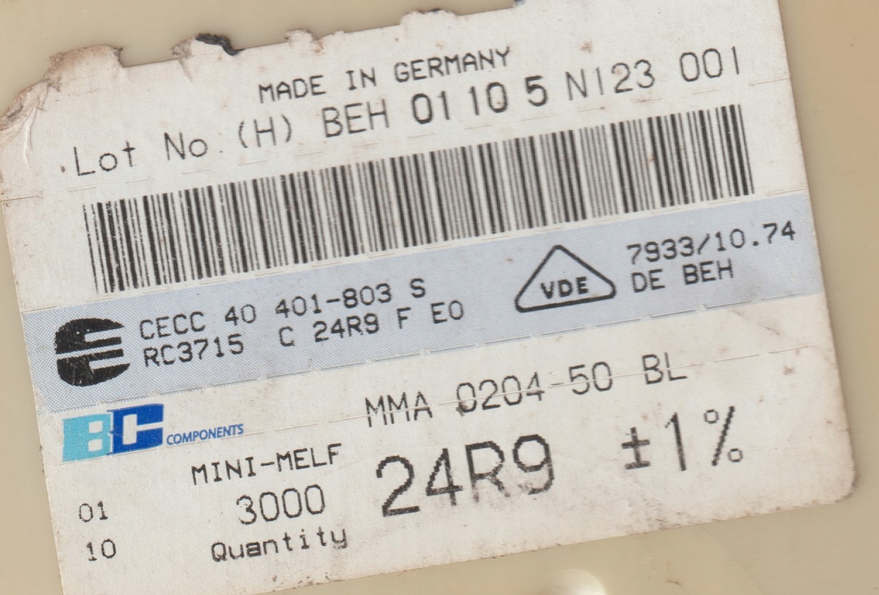 [100szt] 24R9 1% 50ppm rezystor Smd minimelf MMA0204 Beyschlag low noise