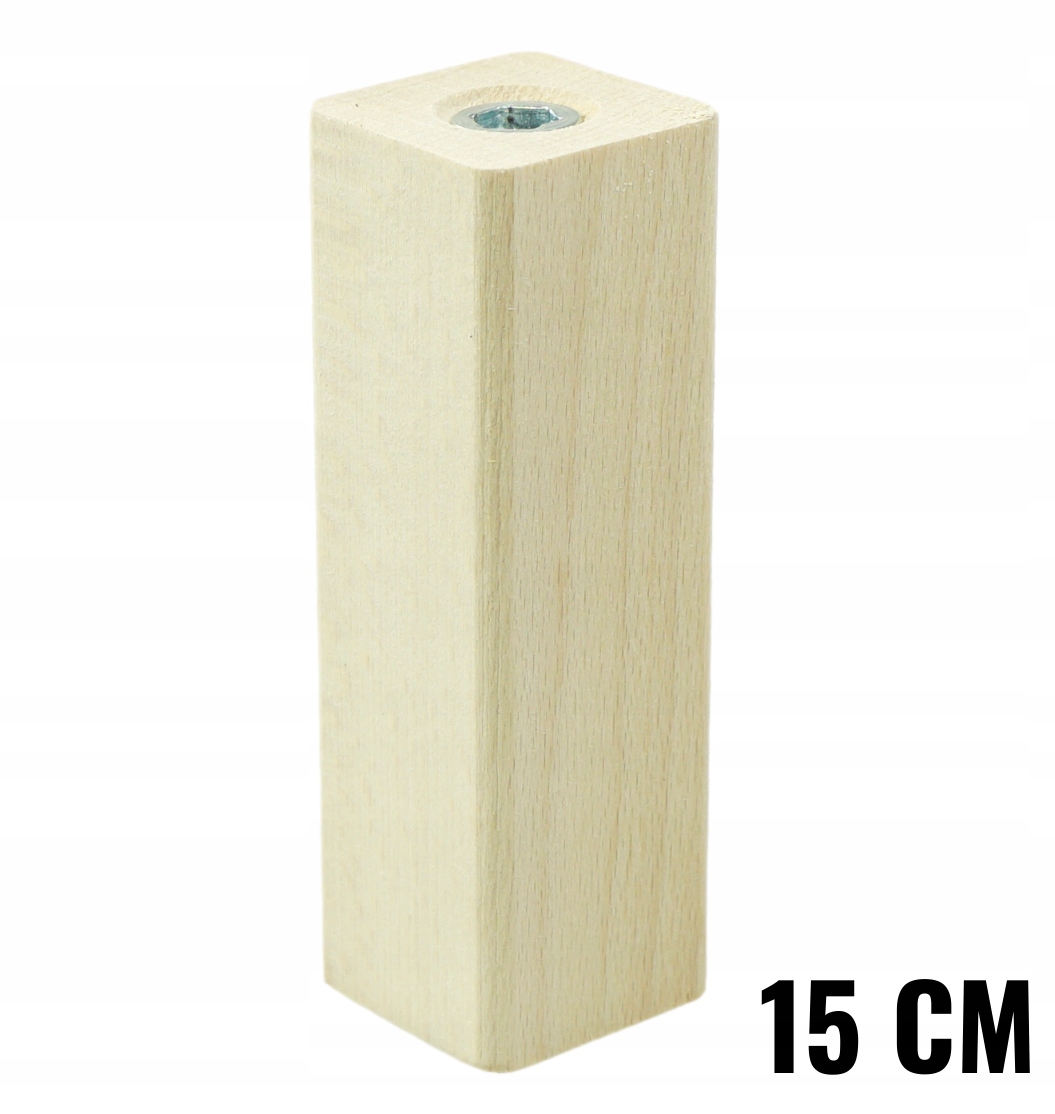 

1x noga drewniana do mebli bukowa, prosta 15 cm