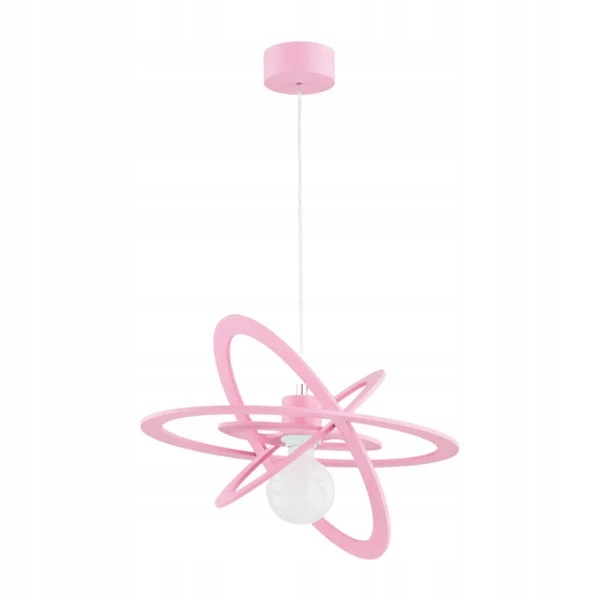 Růžová závěsná lampa Orlando E27 15W Alfa dekorativní dětská