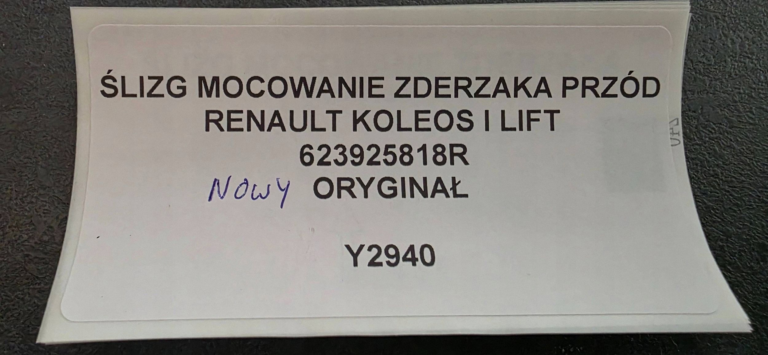 Support Support plaque Pare choc Avant RENAULT KOLEOS et LIFT Neuf Original