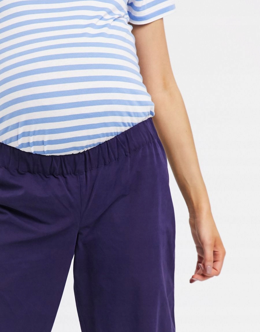 MATERNITY DAMSKIE SPODNIE GRANATOWE PROSTE 38 RNI Rozmiar 38