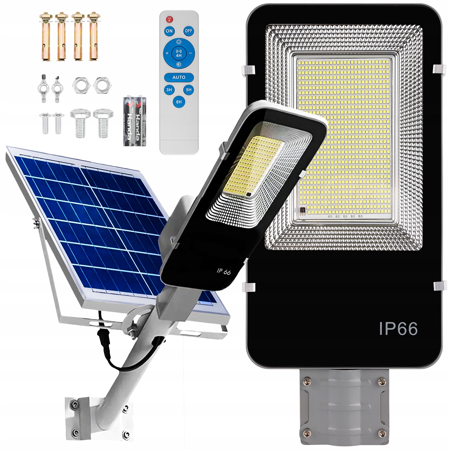 Solárna Led Pouličná Lampa 1200 W, Snímač Súmraku, Výkonná Záhradná Lampa