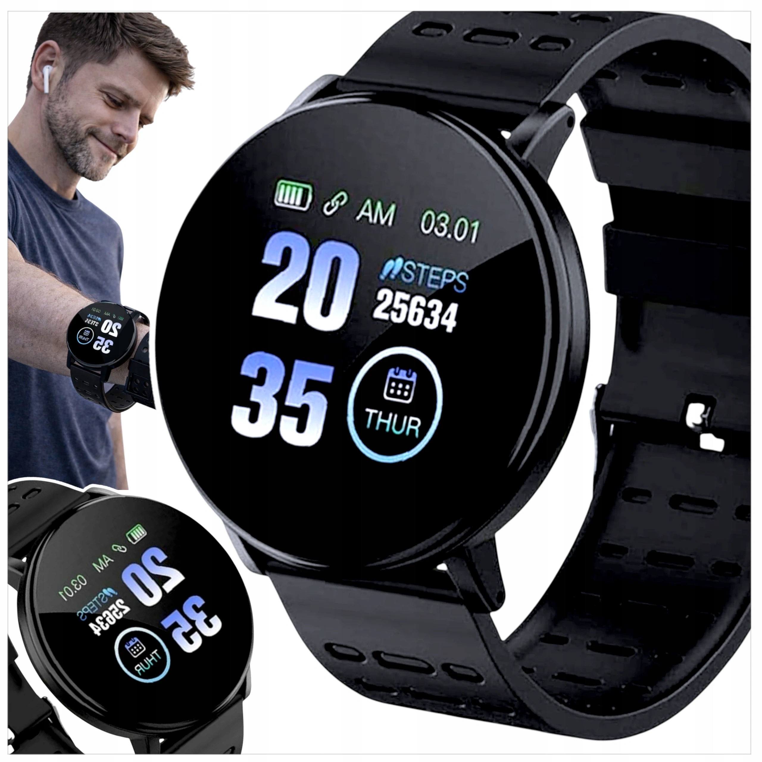 Női Okosóra Férfi Sport Karóra Lengyel Smart Watch Menü