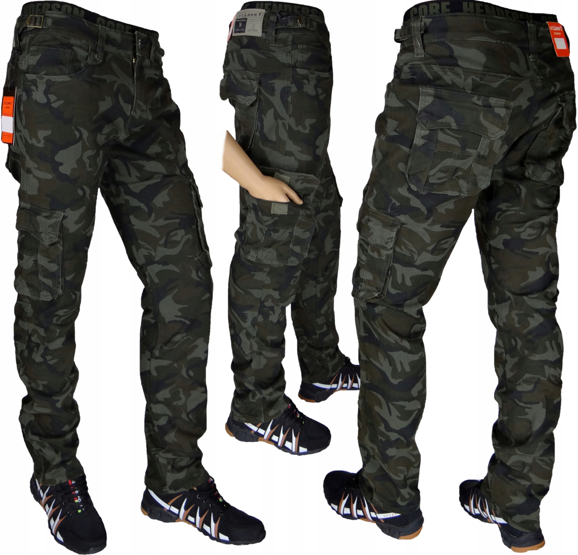 Spodnie Bojówki Brązowe MORO ROZCIĄGLIWE W39 L32