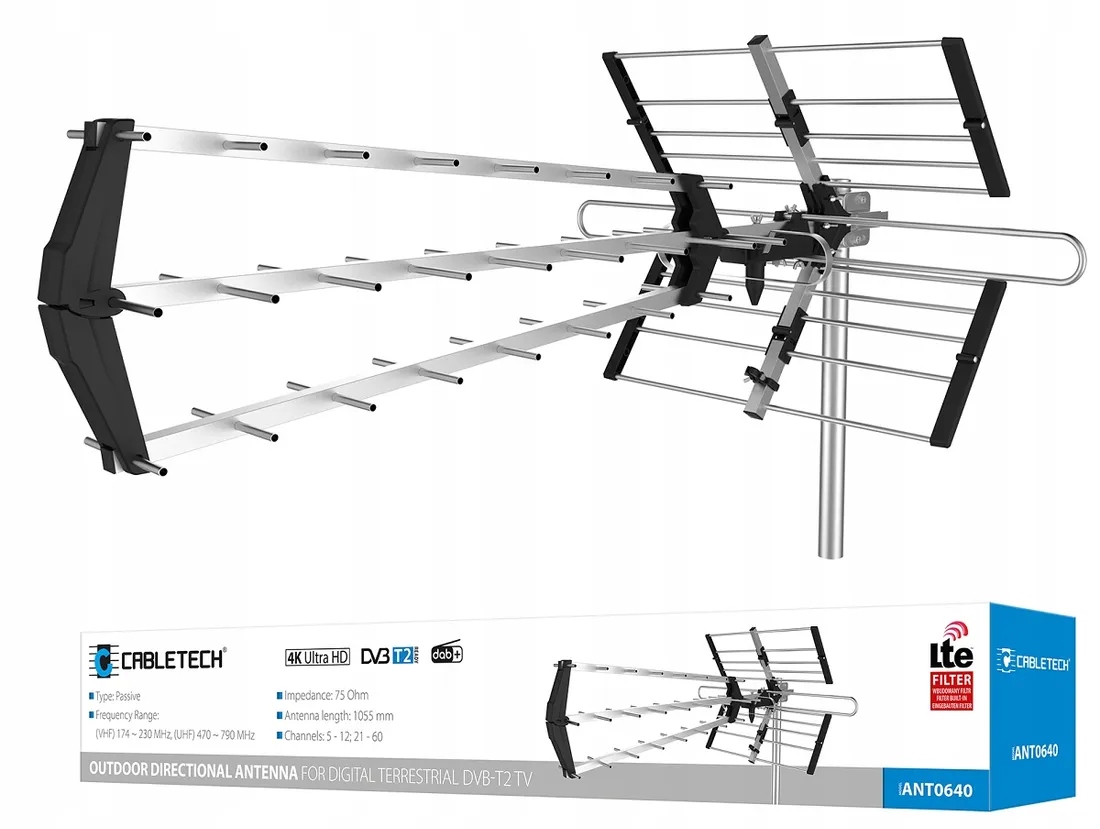 Digitální anténa DVB-T2 Cabletech ANT0640 směrová