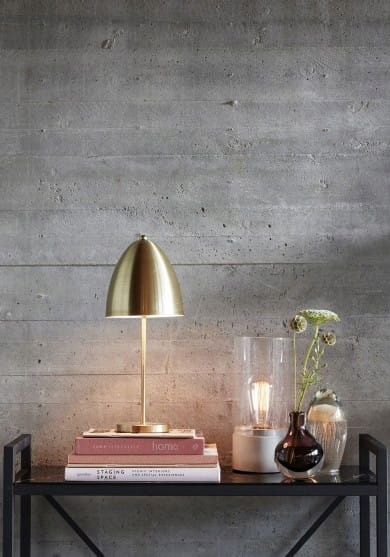 Hübsch NEXT Lampa Stołowa - Biurkowa Złota EAN (GTIN) 5712772059555