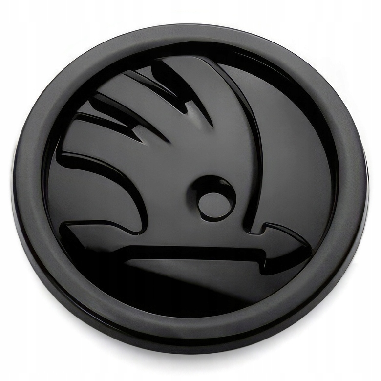 EMBLEMAT ZNACZEK LOGO SKODA MAT CZARNY na PRZÓD/TYŁ 90 mm do SUPERB, FABIA