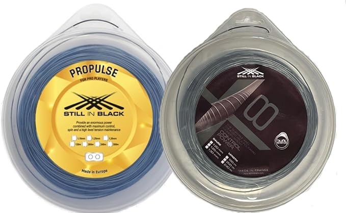 2X Tenisový Výplet Still In Black Modrý 1,25 MM 200 M Stříbrný 1,30 200 M