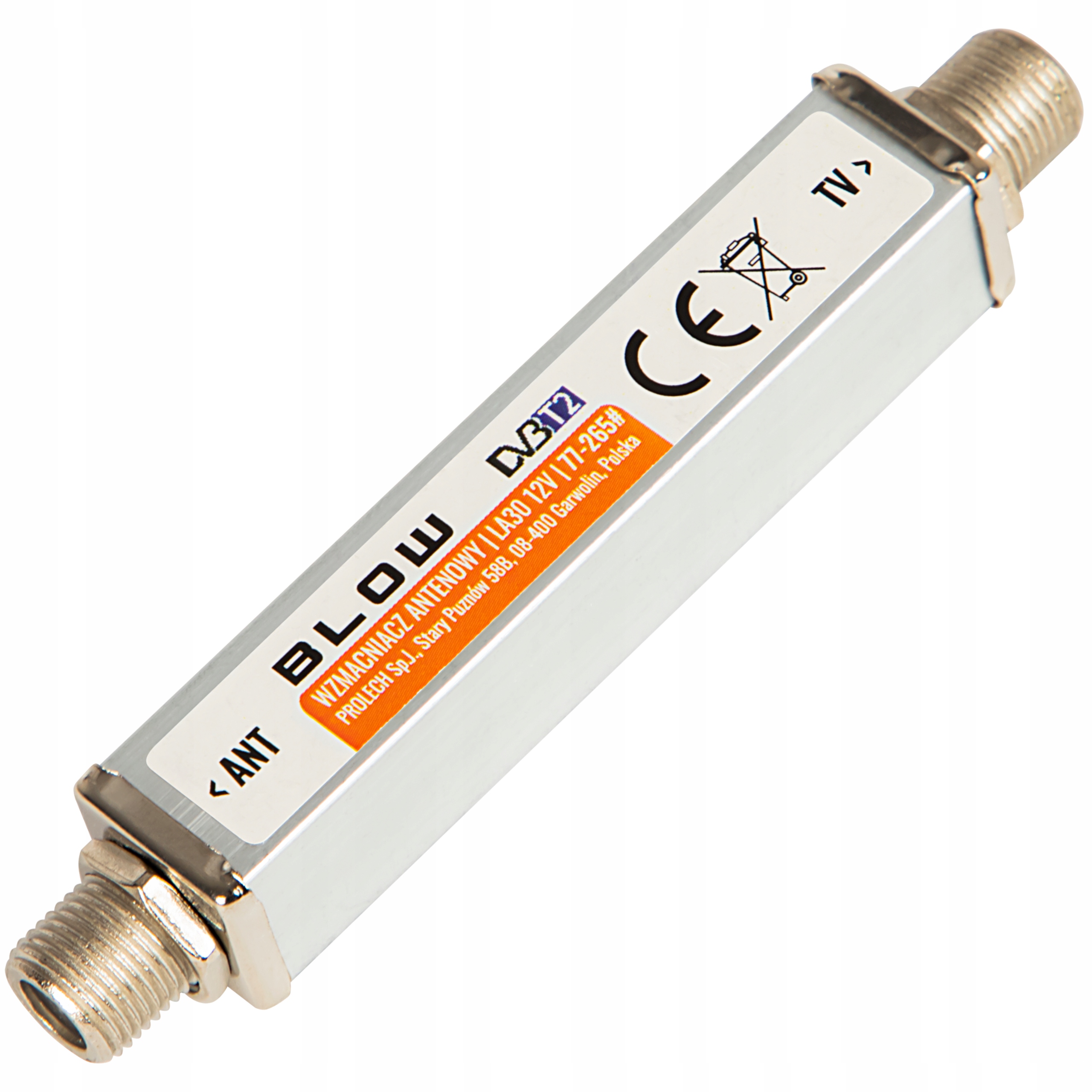 MOCNY WZMACNIACZ ANTENOWY DO TV NAZIEMNEJ DVB-T2 30dB 12V ZŁĄCZA F