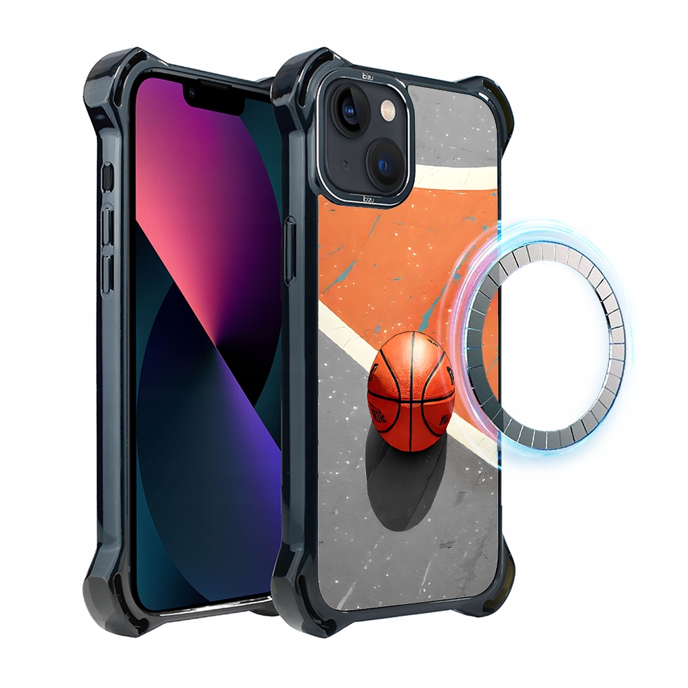 Pouzdro pro iPhone 13 Ibizu DropGuard Ultra s MagSafe, Basketbal