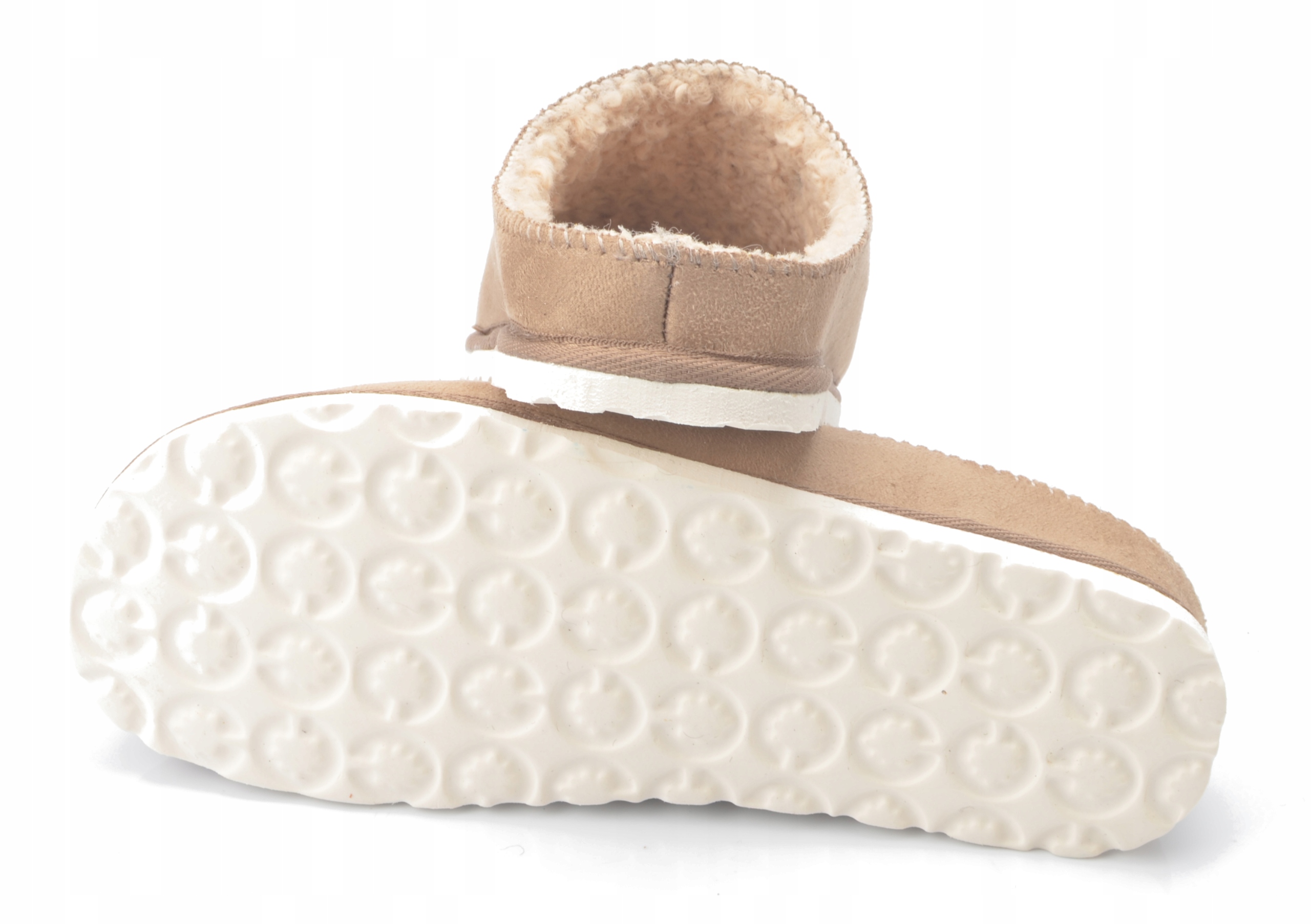 INBLU KAPCIE FUTRO KLAPKI DAMSKIE CS34 BAMBOSZE 37 Długość wkładki 24 cm