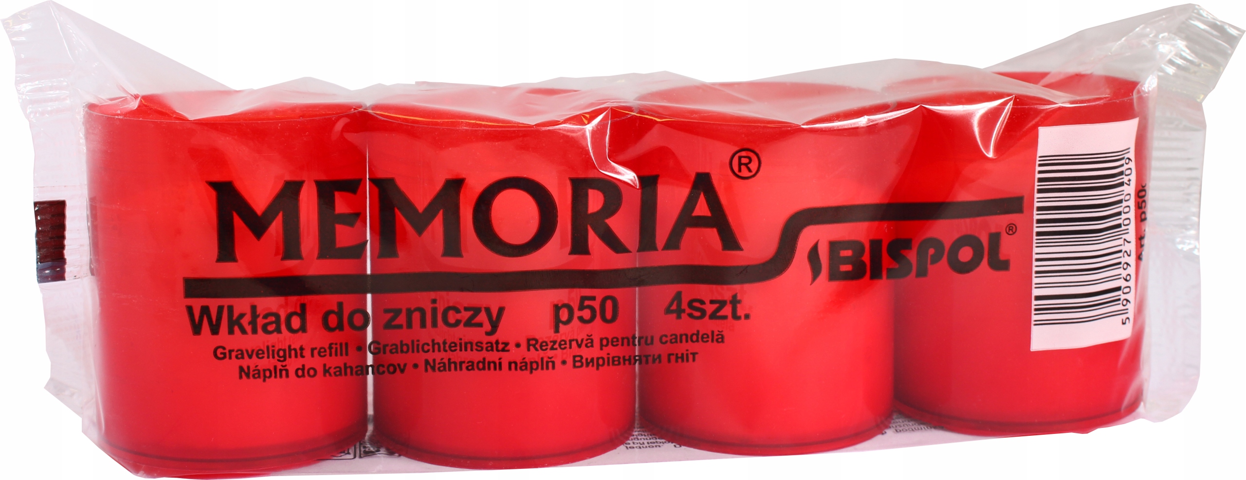 

Wkłady do zniczy parafinowe Bispol P50c 18h 4szt