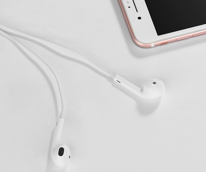 Słuchawki do iPhone Apple Lightning dokanałowe, przewodowe z mikrofonem Kolor dominujący biały