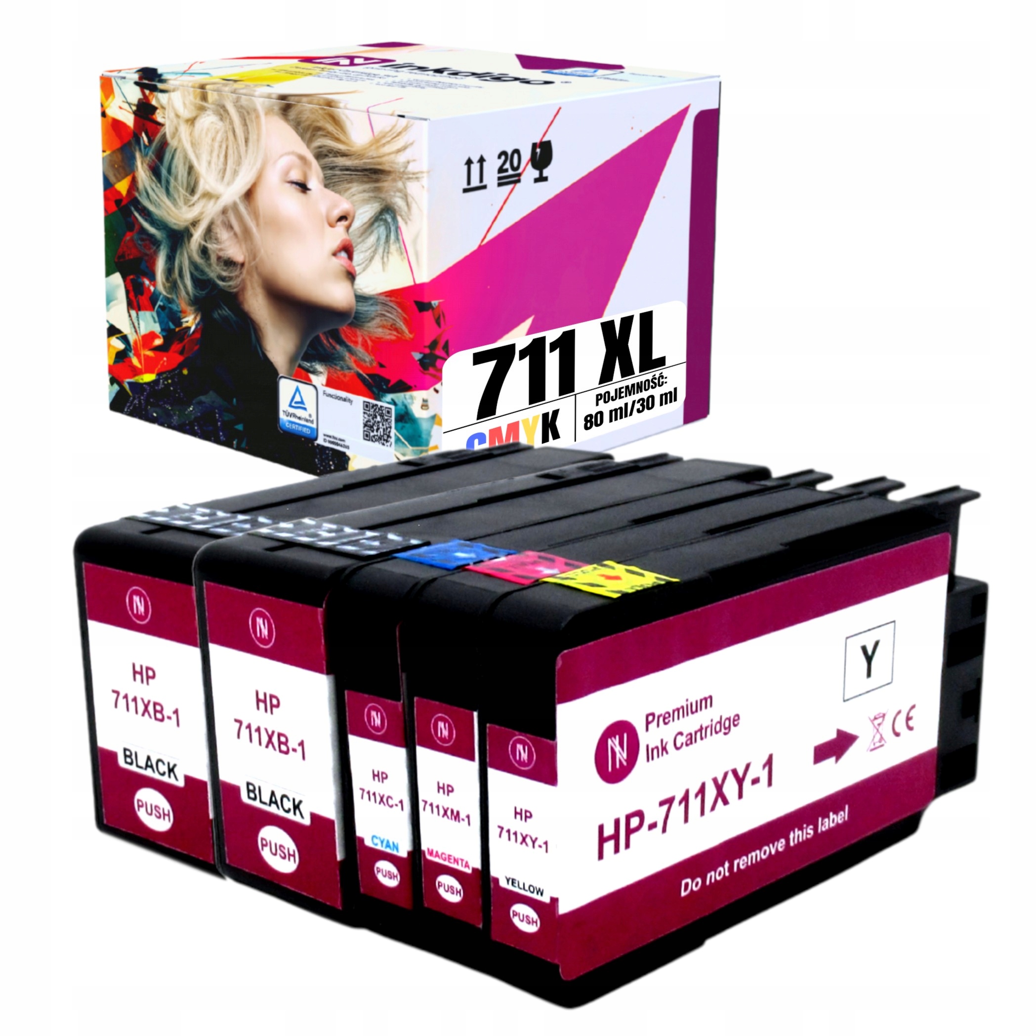 5x Tusz 711 XL Pro Hp T120 T125 T130 T520 T525 T530