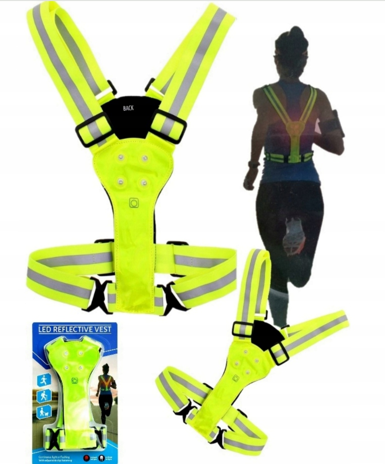 Kamizelka odblaskowa LED z 8 diodami Led