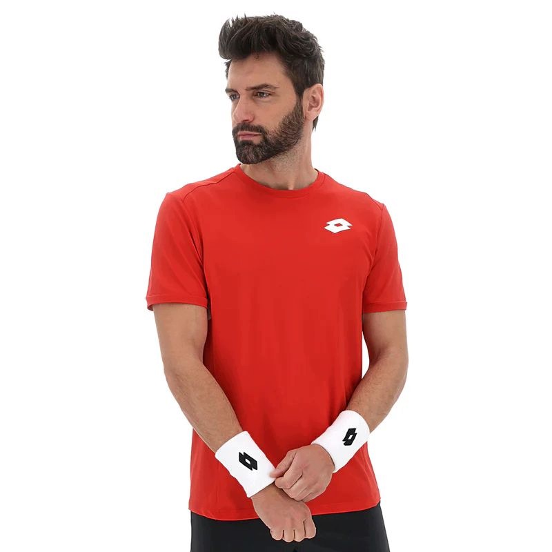 Pánské Tenisové Tričko Lotto Squadra IV Tee Red XXL