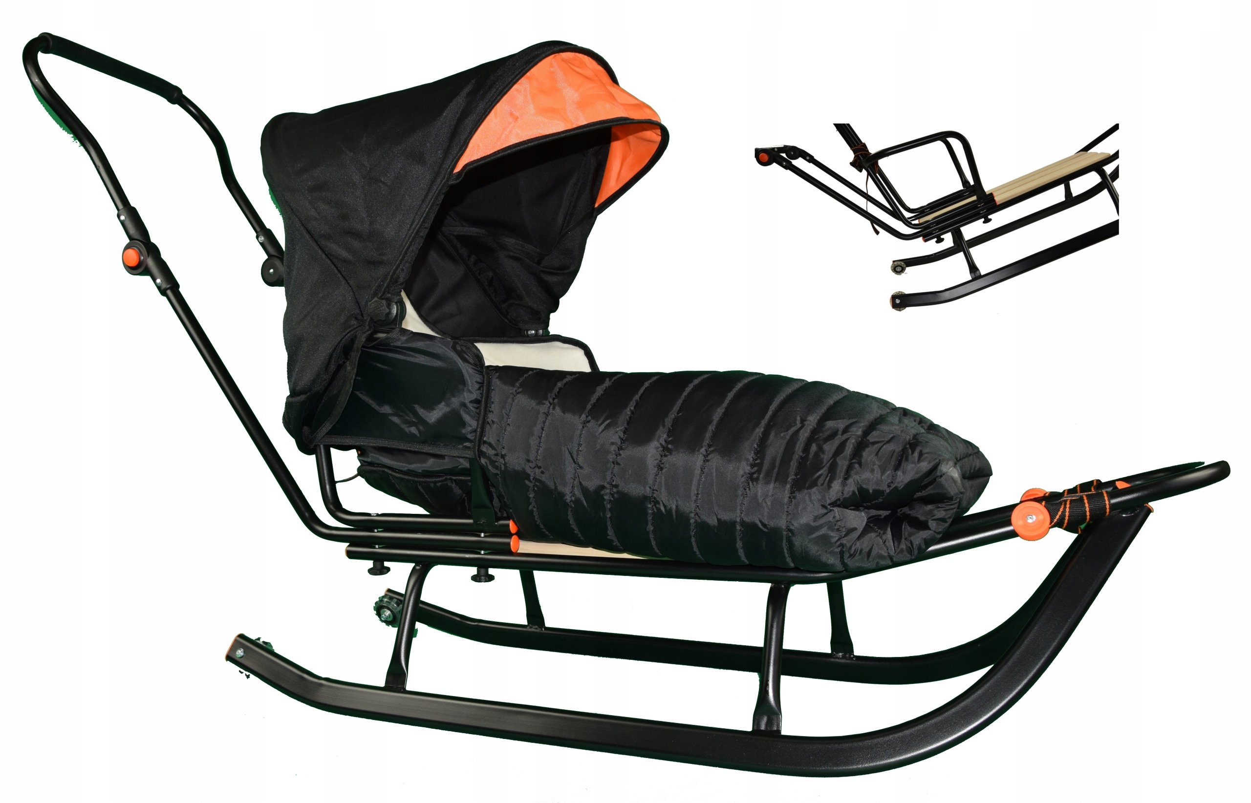 Duże Sanki dla dzieci Max Comfort Budka Kółka