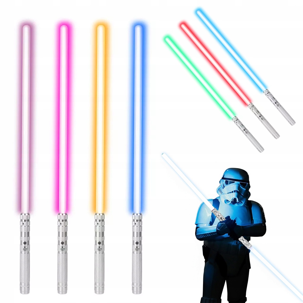 MIECZ ŚWIETLNY GWIEZDNE WOJNY LIGHTSABER TELESKOPOWY LED ŚWIATŁO DŹWIĘK