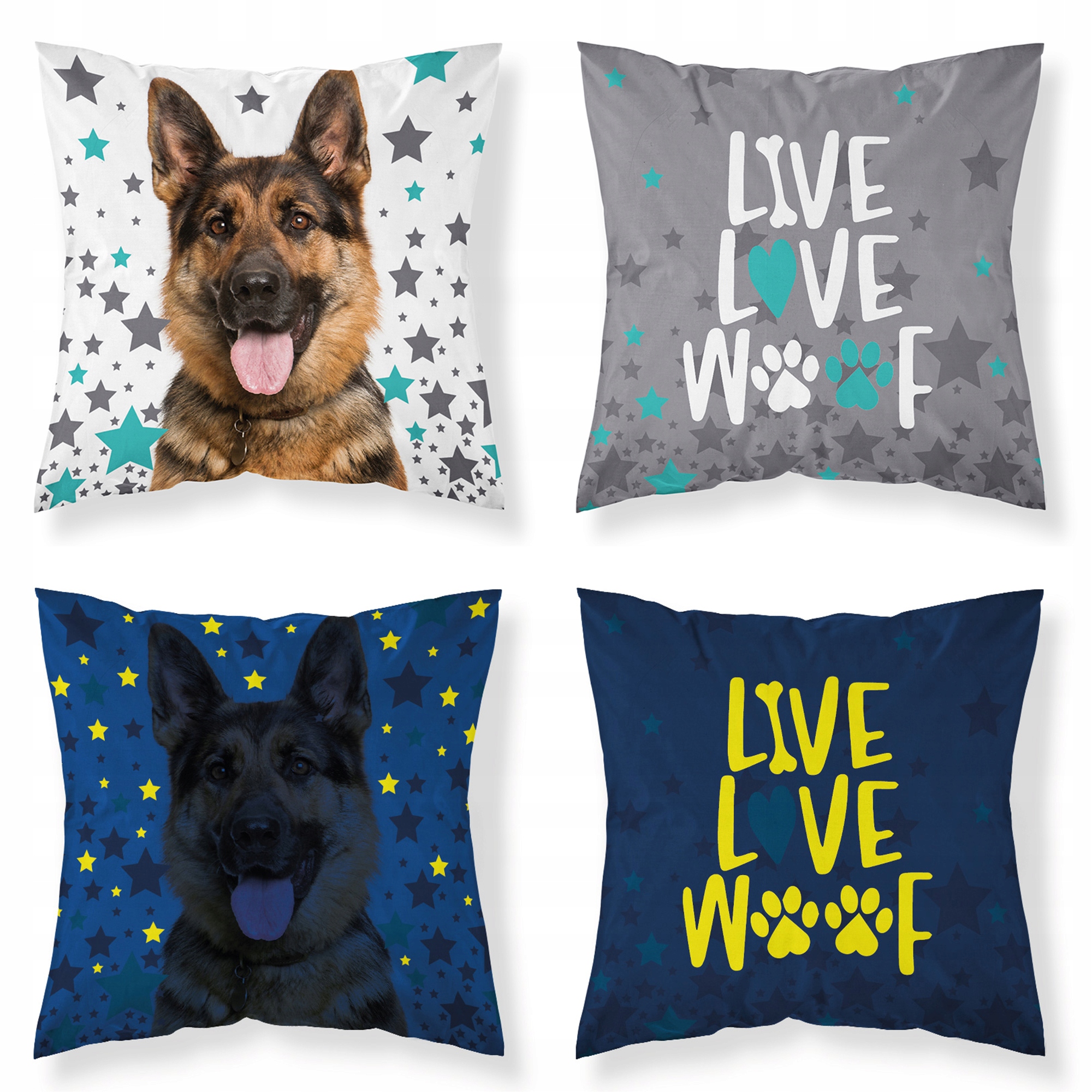 

Poszewka Dwustronna Świecąca 40x40 Pies Owczarek