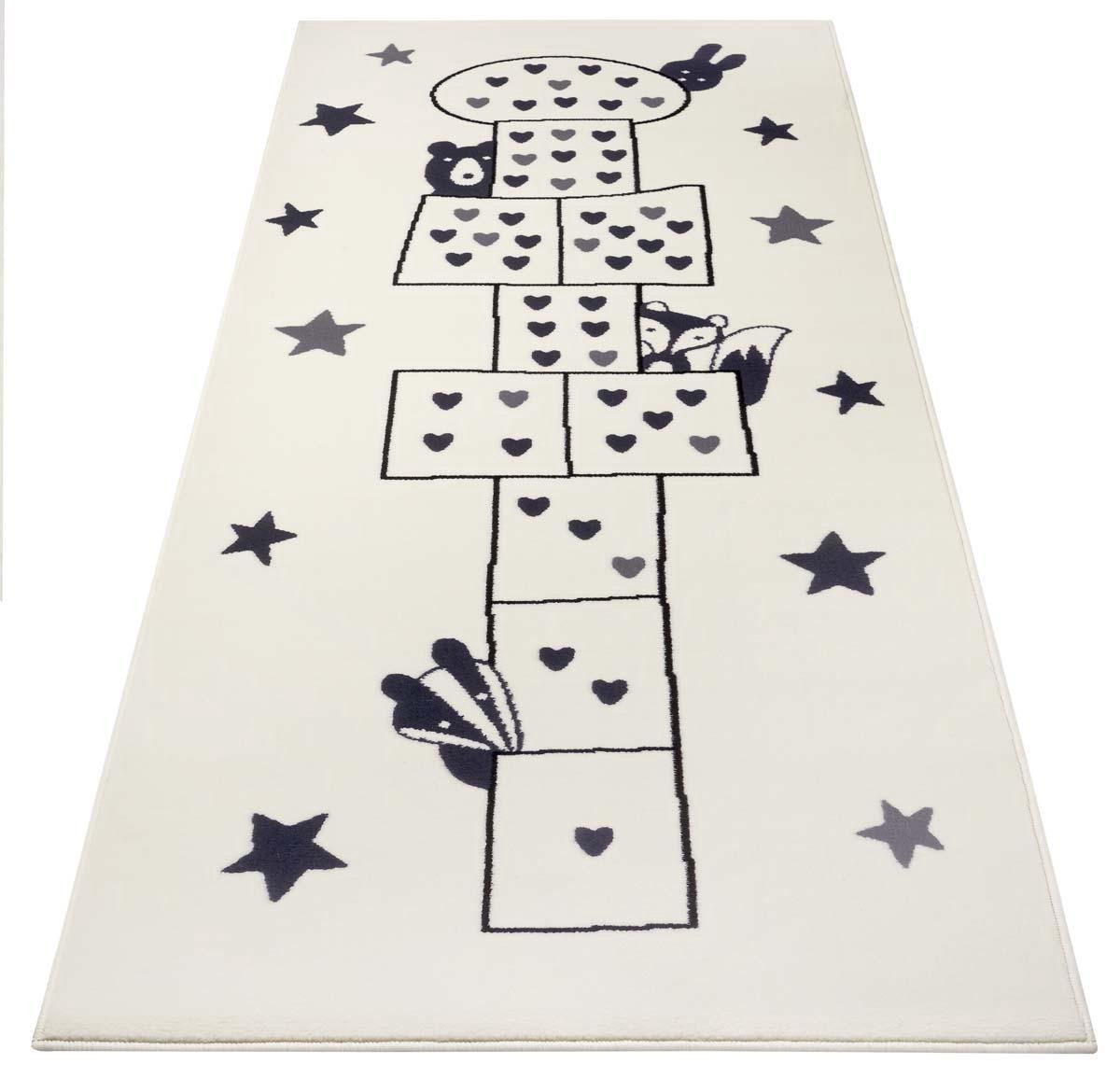 Mäkký krémový detský koberec, vzor – hra triedy 100 x 250 cm