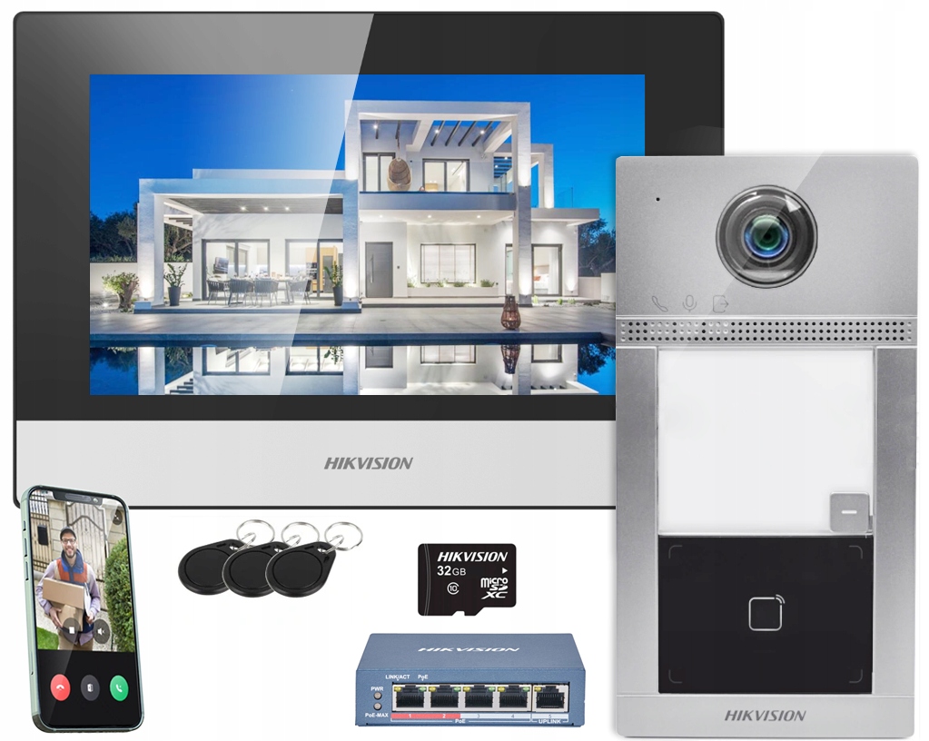 Videovrátnik WiFi Domofon Hikvision 7'' LCD Ip PoE DS-KIS604-S