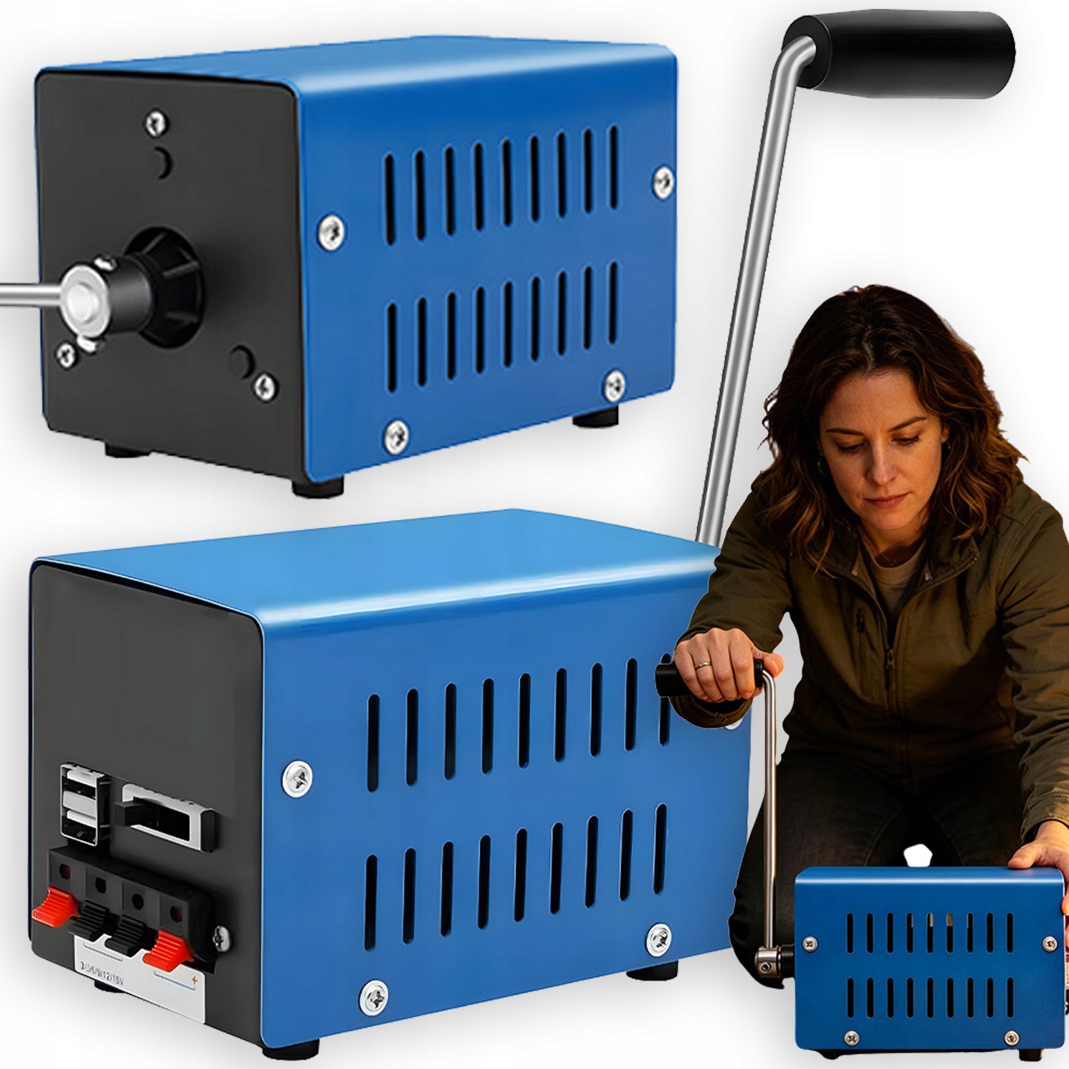 Generator Z Korbą Ręczną Dynamo Korbowy Ergonomiczny Przenośna Moc Na Korbę