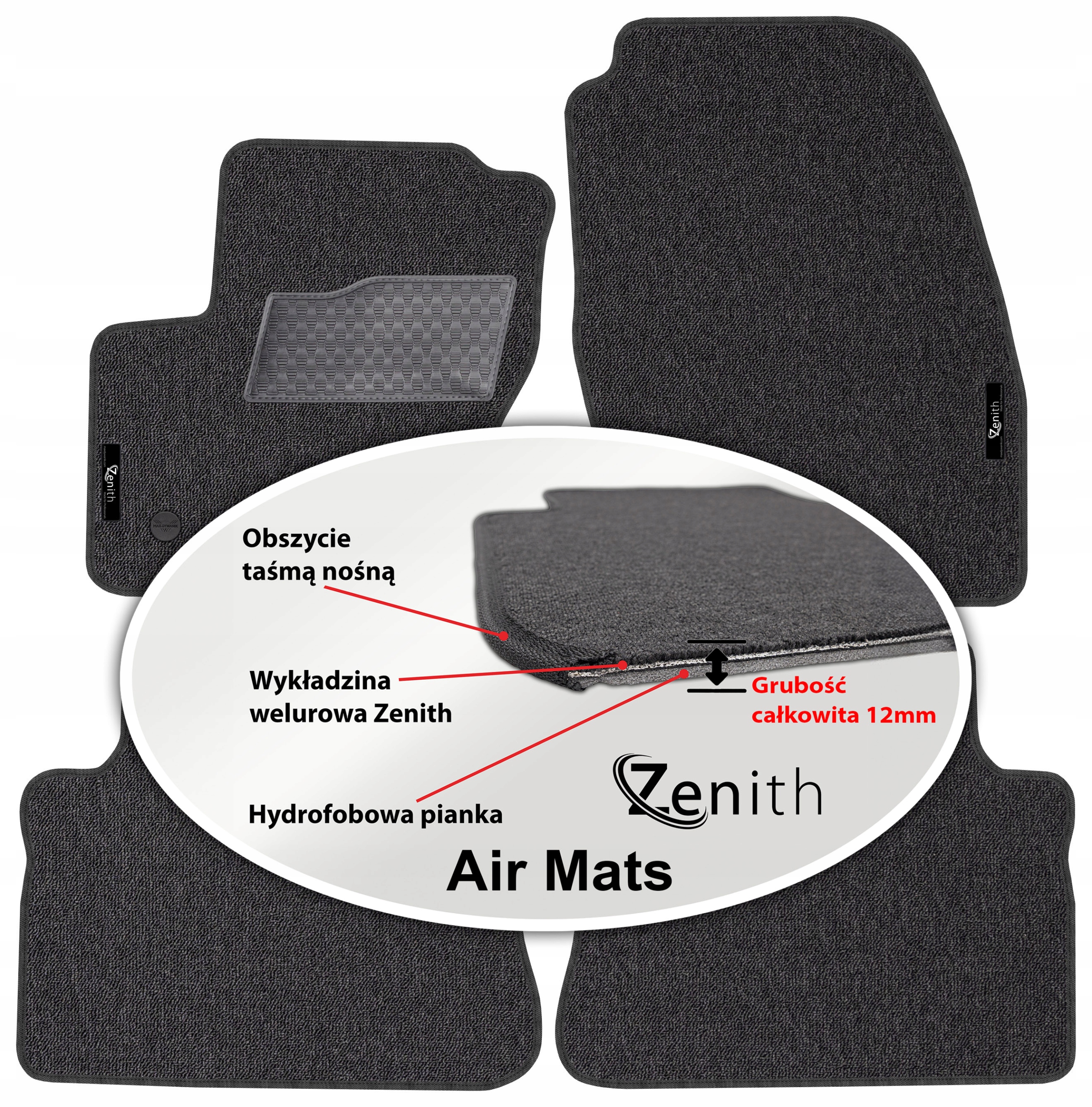 Ford C-Max II 5os 2012-2019 Velúrové koberčeky do auta Zenith Air Mats