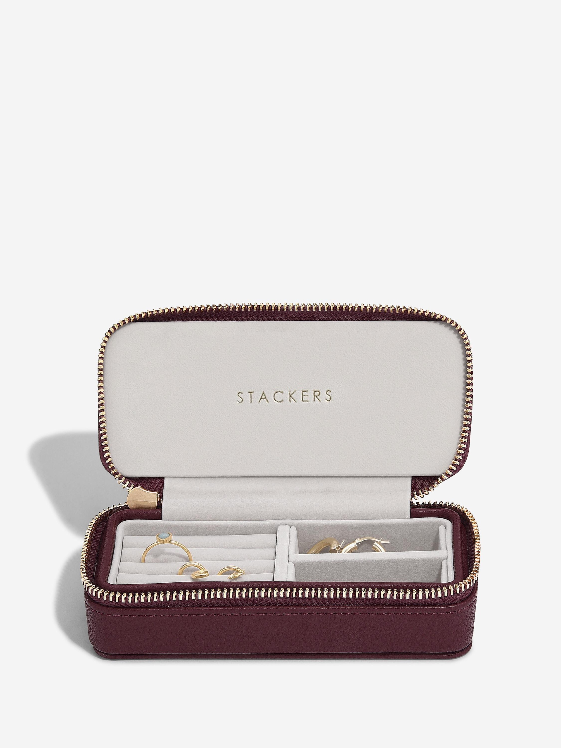 Krabička na šperky Stackers Travel Classic burgundská
